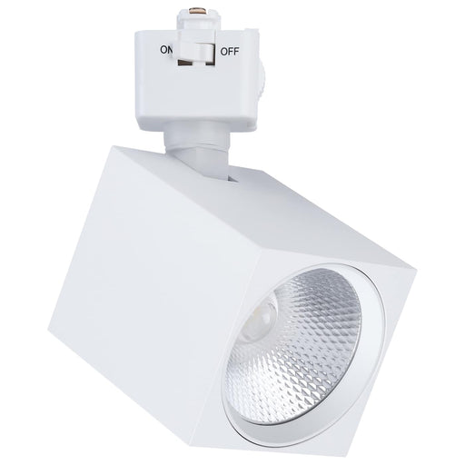 SATCO/NUVO 8W Square LED Track Head CCT Selectable 2700K/3000K/3500K/4000K/5000K Dim To Warm J Style 48 Degree Beam Angle 120V White (JH5054)