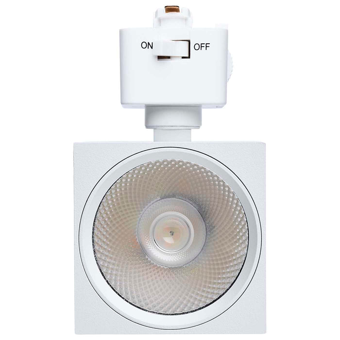 SATCO/NUVO 8W Square LED Track Head CCT Selectable 2700K/3000K/3500K/4000K/5000K Dim To Warm J Style 48 Degree Beam Angle 120V White (JH5054)