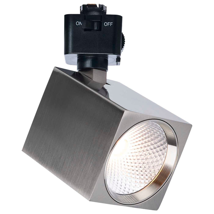 SATCO/NUVO 8W Square LED Track Head CCT Selectable 2700K/3000K/3500K/4000K/5000K Dim To Warm J Style 48 Degree Beam Angle 120V Brushed Nickel (JH5056)