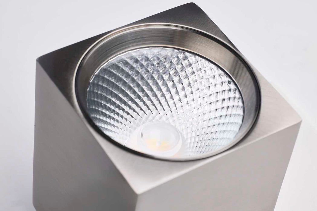 SATCO/NUVO 8W Square LED Track Head CCT Selectable 2700K/3000K/3500K/4000K/5000K Dim To Warm J Style 48 Degree Beam Angle 120V Brushed Nickel (JH5056)