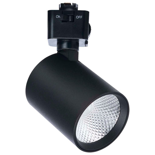 SATCO/NUVO 8W Round LED Track Head CCT Selectable 2700K/3000K/3500K/4000K/5000K Dim To Warm J Style 36 Degree Beam Angle 120V Black (JH5062)