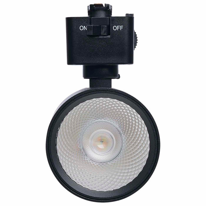 SATCO/NUVO 8W Round LED Track Head CCT Selectable 2700K/3000K/3500K/4000K/5000K Dim To Warm J Style 36 Degree Beam Angle 120V Black (JH5062)