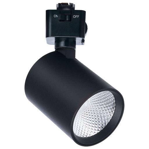 SATCO/NUVO 8W Round LED Track Head CCT Selectable 2700K/3000K/3500K/4000K/5000K Dim To Warm J Style 48 Degree Beam Angle 120V Black (JH5065)
