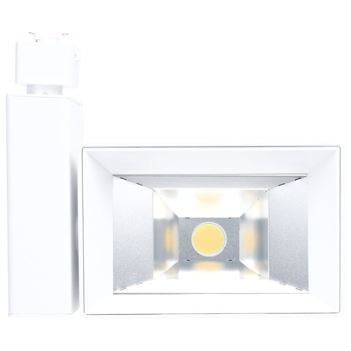 SATCO/NUVO LED Commercial J-Style Track Head Wattage/CCT Selectable 30W/40W/50W 2700K/3000K/3500K/4000K/5000K 90 CRI White Finish Phase Cut Dimming (JH6001)