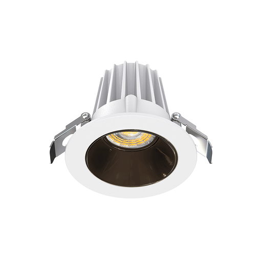 Lotus LED Lights 2 Inch Round Recessed White Trim LED 9W CCT Selectable 2700K/3000K/3500K/4000K/5000K Black Chrome Reflector 36 Degree Air Tight 90 CRI (JXL-COB02-R09W-5CCT-WH-2RR-SM-BC)