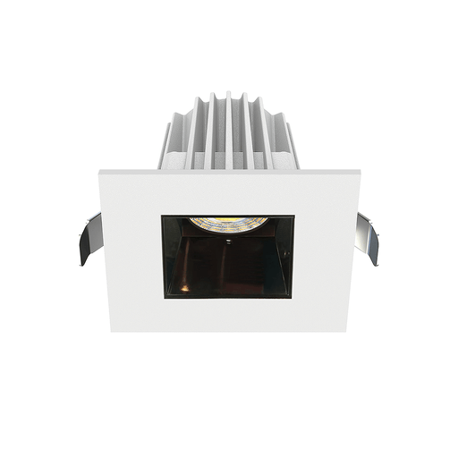 Lotus LED Lights 2 Inch Square Recessed White Trim LED 9W CCT Selectable 2700K/3000K/3500K/4000K/5000K Black Chrome Reflector 36 Degree Air Tight 90 CRI (JXL-COB02-S09W-5CCT-WH-2SR-SM-BC)