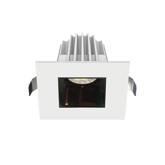 Lotus LED Lights 2 Inch Square Recessed White Trim LED 9W CCT Selectable 2700K/3000K/3500K/4000K/5000K Black Chrome Reflector 36 Degree Air Tight 90 CRI (JXL-COB02-S09W-5CCT-WH-2SR-SM-BC)