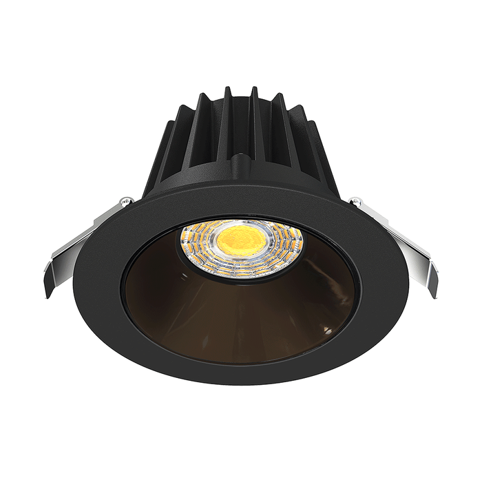 Lotus LED Lights 4 Inch Round Recessed Black Trim LED 15W CCT Selectable 2700K/3000K/3500K/4000K/5000K Black Chrome Reflector 36 Degree Air Tight 90 CRI (JXL-COB04-R15W-5CCT-BK-4RR-SM-BC)
