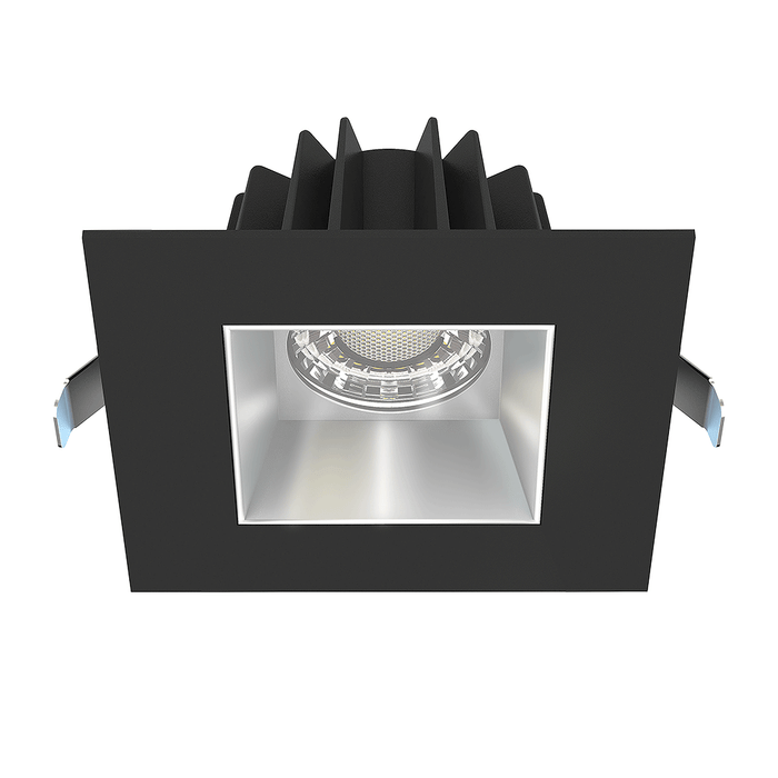 Lotus LED Lights 4 Inch Square Recessed Black Trim LED 15W CCT Selectable 2700K/3000K/3500K/4000K/5000K Alzak Reflector 36 Degree Air Tight 90 CRI (JXL-COB04-S15W-5CCT-BK-4SR-SM-AZ)