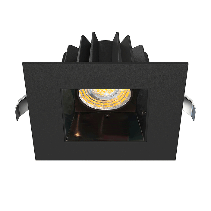 Lotus LED Lights 4 Inch Square Recessed Black Trim LED 15W CCT Selectable 2700K/3000K/3500K/4000K/5000K Black Chrome Reflector 36 Degree Air Tight 90 CRI (JXL-COB04-S15W-5CCT-BK-4SR-SM-BC)