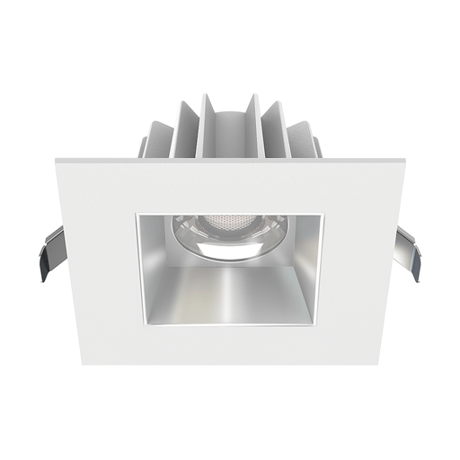 Lotus LED Lights 4 Inch Square Recessed White Trim LED 15W CCT Selectable 2700K/3000K/3500K/4000K/5000K Alzak Reflector 36 Degree Air Tight 90 CRI (JXL-COB04-S15W-5CCT-WH-4SR-SM-AZ)