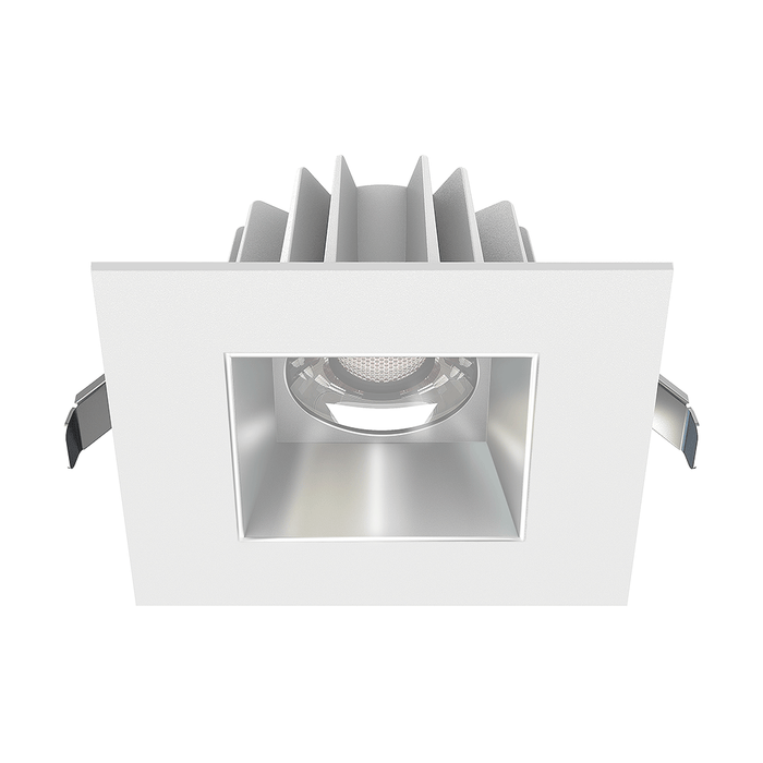 Lotus LED Lights 4 Inch Square Recessed White Trim LED 15W CCT Selectable 2700K/3000K/3500K/4000K/5000K Alzak Reflector 36 Degree Air Tight 90 CRI (JXL-COB04-S15W-5CCT-WH-4SR-SM-AZ)