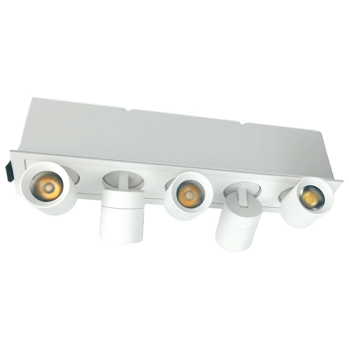 Lotus LED Lights 5 LED Rotatable Linear Recessed White 16W 3000K 1200Lm 120-277V AC Triac Dimming 90 CRI (JXL-TXH05-G16W-WH-3000K)