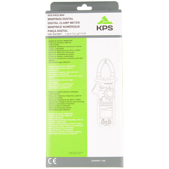 KPS KPSPA20MINICBINT AC Digital Clamp Meter (KPS-PA20MINI)