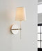 Generation Lighting Monroe Small Single Sconce Polished Nickel Finish With White Linen Fabric Shade (KSW1081PNGW)