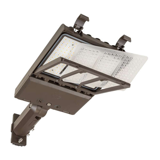Keystone LED Area Light 140W/100W/70W 3000K/4000K/5000K Type III And V 120-277V 0-10V Slipfitter Mount Bronze NEMA Twist Lock Receptacle/Shorting Cap (KT-ALED140PS-M2-OSA-USF-8CSB-VDIM/G2)