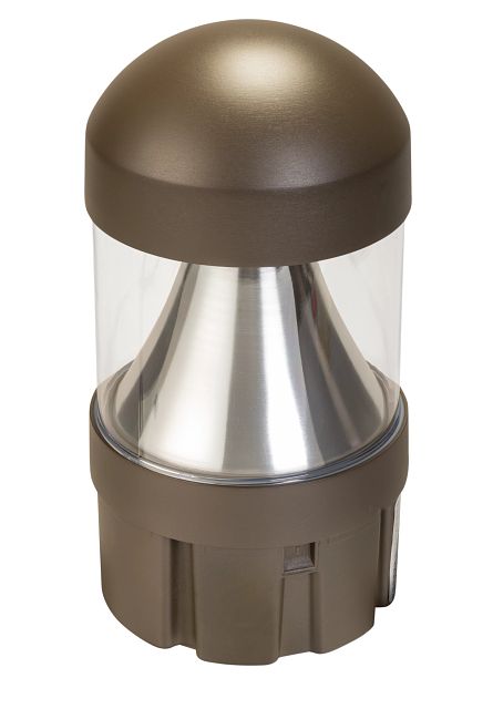 Keystone Cone Reflector Dome Top Bollard Head Power/Color Select 24W/19W/14W 3000K/4000K/5000K Built-In Photocell 120-277V Input Bronze (KT-BLED24PS-1A-UNV-8CSB-VDIM)