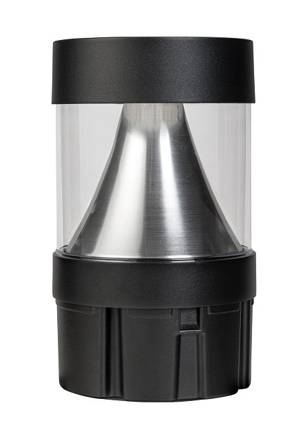 Keystone Cone Reflector Flat Top Bollard Head Power/Color Select 24W/19W/14W 3000K/4000K/5000K Built-In Photocell 120-277V Input Black (KT-BLED24PS-1B-UNV-8CSB-VDIM-B)