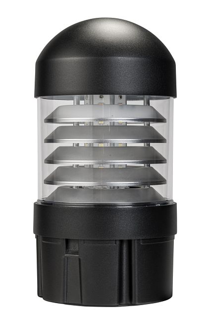 Keystone Louver Reflector Dome Top Bollard Head Power/Color Select 24W/19W/14W 3000K/4000K/5000K Built-In Photocell 120-277V Input Black (KT-BLED24PS-2A-UNV-8CSB-VDIM-B)