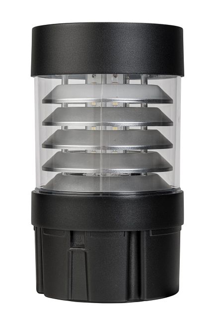 Keystone Louver Reflector Flat Top Bollard Head Power/Color Select 24W/19W/14W 3000K/4000K/5000K Built-In Photocell 120-277V Input Black (KT-BLED24PS-2B-UNV-8CSB-VDIM-B)