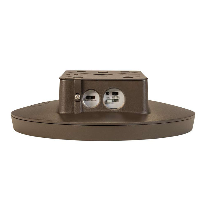 Keystone LED Canopy With OpticSwap Wattage/CCT Selectable 40W/30W/20W 3000K/4000K/5000K Built In Photocell Microwave Sensor Receptacle 9 Inch Housing 120-277V (KT-CLED40PS-S2-OSH-8CSB-VDIM)