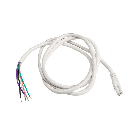 Keystone Cordset With Flying Leads For 5-Pin Linking Fixtures 6 Foot Long SJTW Cable 18/5 Wire White (KT-CS-NP-6-5PC-W)