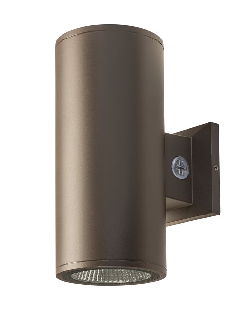 Keystone 6 Inch Wall Mount Cylinder Power/Color Select 36W/28W/21W 3000K/4000K/5000K Built-In Photocell 120-277V Input Bronze (KT-CYLED36PS-6A-WDI-OSG-8CSB-VDIM)