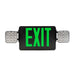 Keystone Exit Combination Style 1 Black Color Single Or Double Facing Red Or Green Switchable Lettering 6500K Dual Heads 120/277Vac Emergency Battery Backup Remote Capable (KT-EC-TP1-BL3RGW-SD-RC)