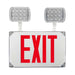 Keystone Exit Combination Thermoplastic Style 3 White Color Single Or Double Facing Red Lettering 6500K Dual Heads 120/277Vac Emergency Battery Backup (KT-EC-TP3-WH3RW-SD)