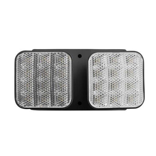 Keystone Emergency Light Thermoplastic Remote Double Head Style 1 Black Color 6500K Dual Heads Surface Mount Low Voltage Input (KT-EM-RD1-BLWL-SL)