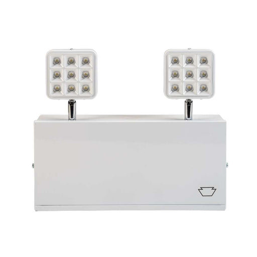 Keystone Emergency Light Steel NYC/Chicago Compliant Style 1 White Color 6500K Dual Heads Surface Mount 120-277Vac Emergency Battery Backup High Lumen Output (KT-EM-STNC1-WHWL-SU-HO)