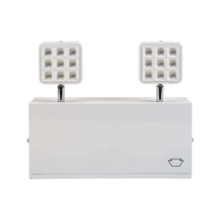 Keystone Emergency Light Steel NYC/Chicago Compliant Style 1 White Color 6500K Dual Heads Surface Mount 120-277Vac Emergency Battery Backup High Lumen Output (KT-EM-STNC1-WHWL-SU-HO)