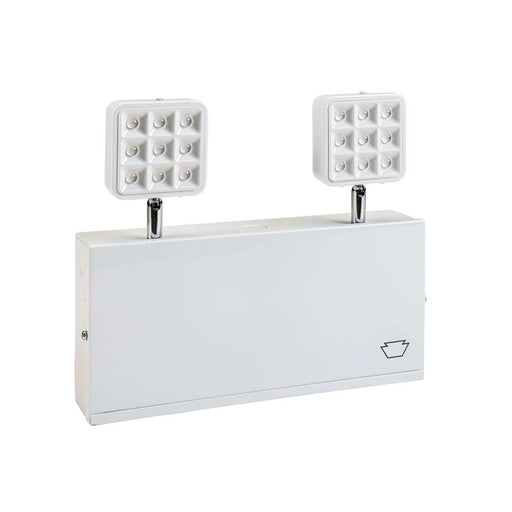 Keystone Emergency Light Steel NYC/Chicago Compliant Style 1 White Color 6500K Dual Heads Surface Mount 120-277Vac Emergency Battery Backup High Lumen Output (KT-EM-STNC1-WHWL-SU-HO)