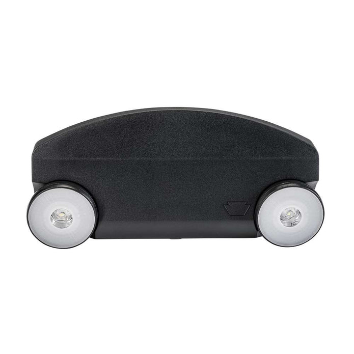 Keystone Emergency Light Thermoplastic Style 2 Black Color 6500K Dual Heads Surface Mount 120-277Vac Input Emergency Battery Backup (KT-EM-TP2-BLWL-SU)