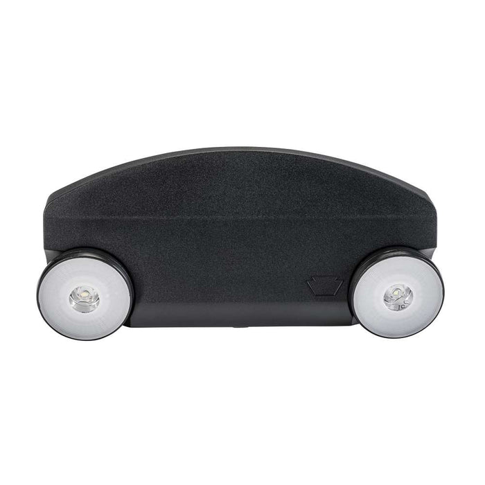 Keystone Emergency Light Thermoplastic Style 2 Black Color 6500K Dual Heads Surface Mount 120-277Vac Emergency Battery Backup Remote Capable (KT-EM-TP2-BLWL-SU-RC)