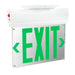 Keystone Exit Sign Edge Lit Style 1 White Color Single Or Double Facing Green Lettering Surface Mount 120-277Vac Emergency Battery Backup (KT-EX-EL1-WH3GL-SU)