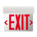 Keystone Exit Sign Edge Lit Style 1 White Color Single Or Double Facing Red Lettering Surface Mount 120-277Vac Input Emergency Battery Backup (KT-EX-EL1-WH3RL-SU)