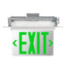 Keystone Exit Sign Edge Lit Style 2 White Color Single Or Double Facing Green Lettering Universal Mount 120-277Vac Emergency Battery Backup (KT-EX-EL2-WH3GL-UU)