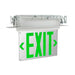 Keystone Exit Sign Edge Lit Style 2 White Color Single Or Double Facing Green Lettering Universal Mount 120-277Vac Emergency Battery Backup (KT-EX-EL2-WH3GL-UU)