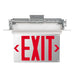 Keystone Exit Sign Edge Lit Style 2 White Color Single Or Double Facing Red Lettering Universal Mount 120-277Vac Emergency Battery Backup (KT-EX-EL2-WH3RL-UU)