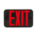 Keystone Exit Sign Thermoplastic Style 1 Black Color Single Or Double Facing Red Or Green Switchable Lettering Surface Mount 120-277Vac Emergency Battery Backup (KT-EX-TP1-BL3RG-SU)