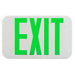 Keystone Exit Sign Thermoplastic Style 1 White Color Single Or Double Facing Red Or Green Switchable Lettering Surface Mount 120-277Vac Emergency Battery Backup (KT-EX-TP1-WH3RG-SU)