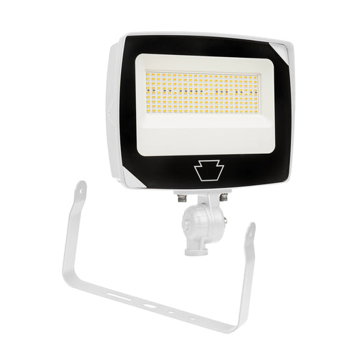 Keystone LED Flood Light Power/CCT Selectable 15W/12W/9W 3000K/4000K/5000K Rectangular Series 4 With Built-In Photocell 120-277V Input White (KT-FLED15PS-R4A-UNV-8CSB-VDIM-W)