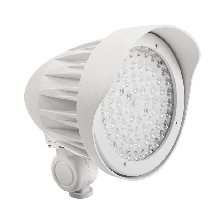 Keystone LED Bullet Floodlight Wattage/CCT Selectable 25W/20W/15W 3000K/4000K/5000K Built In Photocell 120-277V Input Knuckle Mount White Generation 2 (KT-FLED25PS-C1E-UNV-8CSB-VDIM-W /G2)