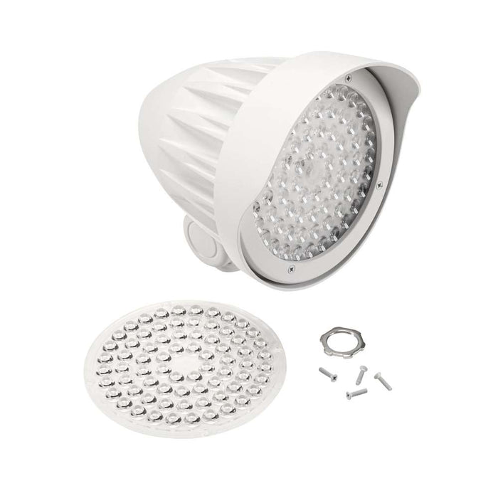 Keystone LED Bullet Floodlight Wattage/CCT Selectable 25W/20W/15W 3000K/4000K/5000K Built In Photocell 120-277V Input Knuckle Mount White Generation 2 (KT-FLED25PS-C1E-UNV-8CSB-VDIM-W /G2)
