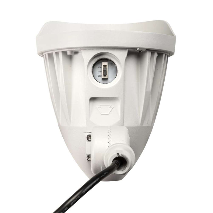 Keystone LED Bullet Floodlight Wattage/CCT Selectable 25W/20W/15W 3000K/4000K/5000K Built In Photocell 120-277V Input Knuckle Mount White Generation 2 (KT-FLED25PS-C1E-UNV-8CSB-VDIM-W /G2)