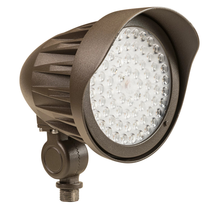 Keystone 25W LED Bullet Floodlight Wattage/CCT Selectable 25W/20W/15W 3000K/4000K/5000K Built In Photocell 120-277V Input 4H X 4V Optics Lens With Alternate 3H X 3V Option Knuckle Mount Included Bronze (KT-FLED25PS-C1E-UNV-8CSB-VDIM)