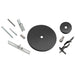 Keystone Universal Canopy Cover Non-Feed Kit J-Box/Stud/T-Bar/Drywall/Masonry Mount 2 And 5 Inch Circular Covers 2 And 1 Piece Coupler Black No Aircraft Cable (KT-LALED-CC-UNV-NF-KIT-B /A)