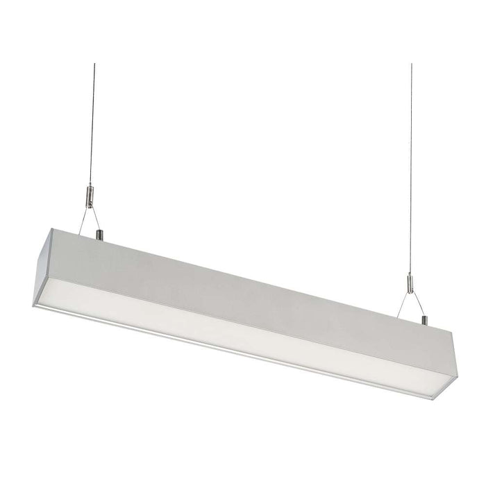 Keystone 2 Foot Linear Architectural Pendant Selectable 20W/15W/12W 2700K/3000K/3500K/4000K/5000K 120-277V 0-10V Dimming Silver 12V Aux (KT-LALED20PS-2A-8CSF-VDIM-S)