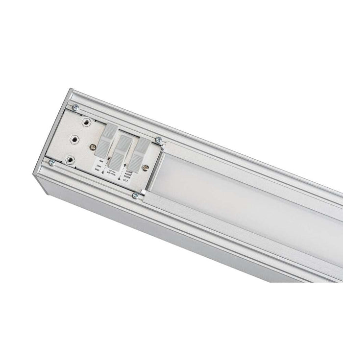 Keystone 2 Foot Linear Architectural Pendant Selectable 20W/15W/12W 2700K/3000K/3500K/4000K/5000K 120-277V 0-10V Dimming Silver 12V Aux (KT-LALED20PS-2A-8CSF-VDIM-S)